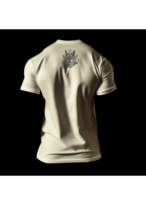 koszulka tshirt jasny kremowy z kotwicą i wilkiem